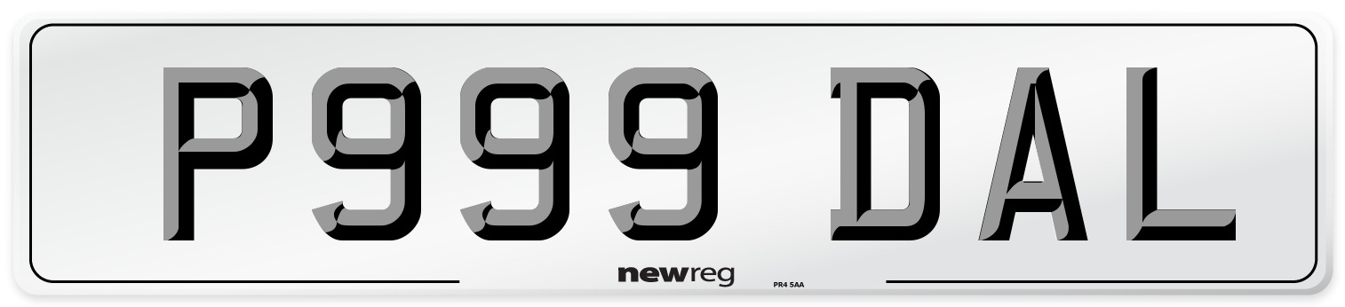 P999 DAL Number Plate from New Reg